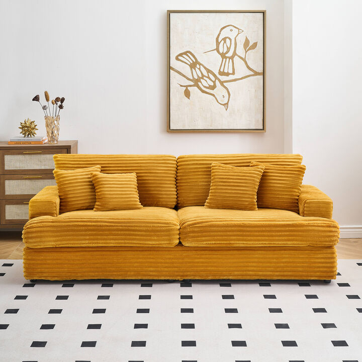 Merax  3-Seater Corduroy Sofa with 4 Matching Pillows