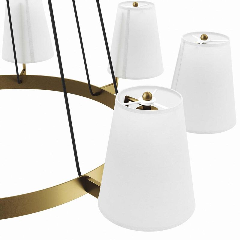 Modway Surround 8-Light Chandelier in White Satin Brass image number 5