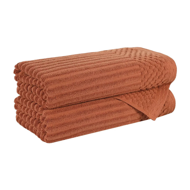 2-Piece Cotton Ribbed Bath Towel Set &ndash; Plush and Quick-Dry image number 0