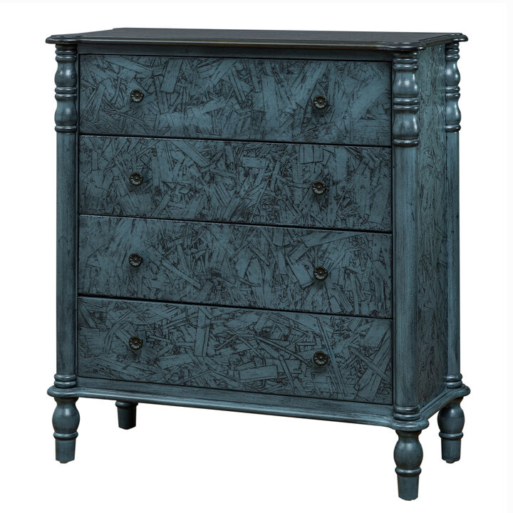 Farmhouse Chest of Drawers for Bedroom, 32'' Tall Dresser for Closet, Rustic Wood Dressers with 4 Solid Wood Feet