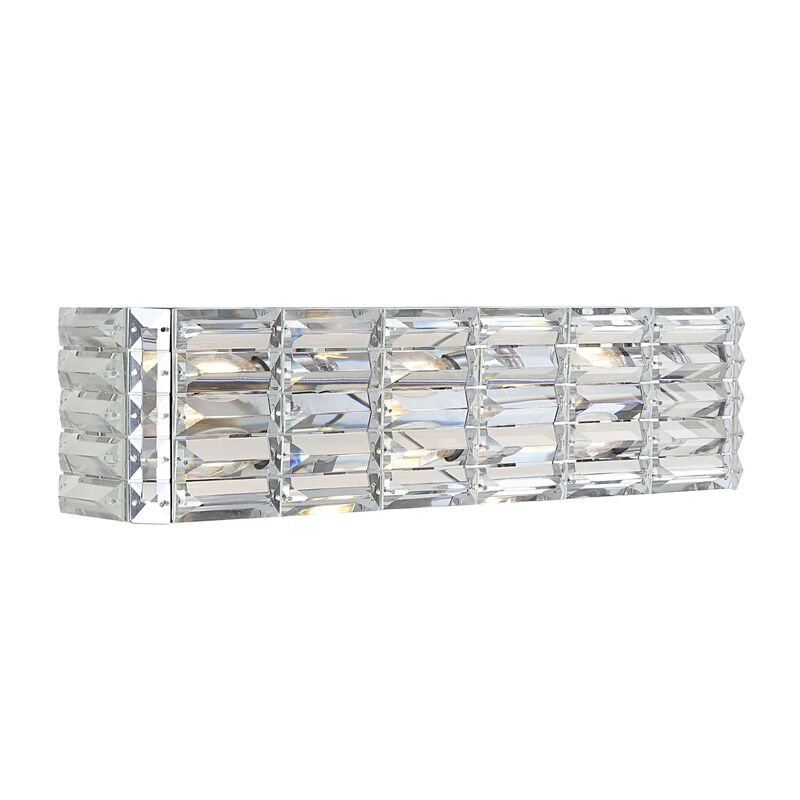 Evelyn Crystal Rectangle Ironcrystal Glam Modern LED Vanity Light