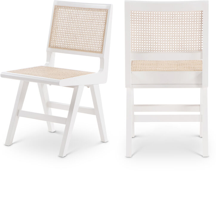 Meridian Furniture Preston White Wood Dining Side Chair, Set of 2