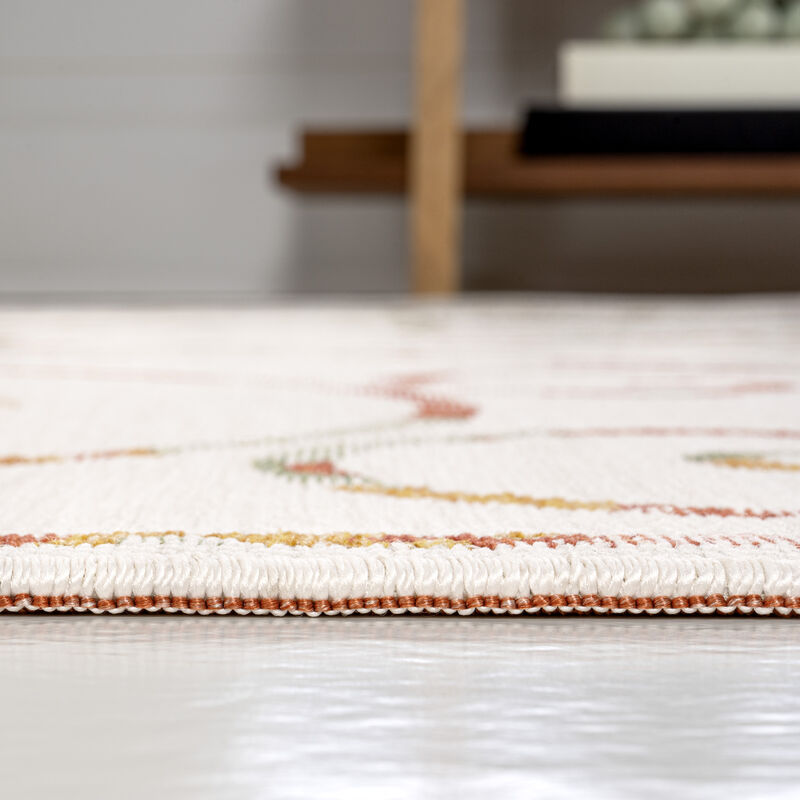 Danae Classic Cottage Filigree Scroll Reversible Machine-Washable Indoor/Outdoor Area Rug