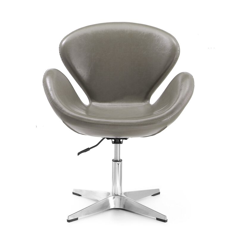 Raspberry Swivel Accent Chairs in Light Gray (Set of 2)