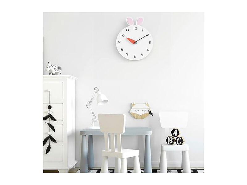 Minimalist Funny Animal Rabbit Wall Clock Silent Modern Home Decor image number 3