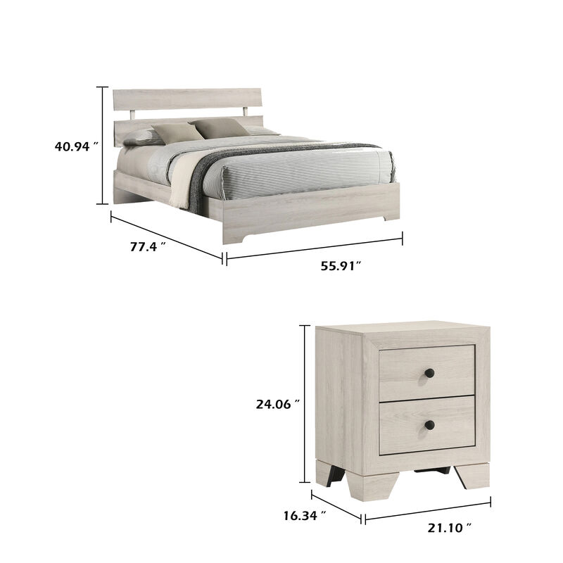 Bedroom Set, Wood, 2 Piece Set with Nightstand image number 7