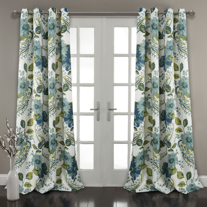 Floral Paisley Light Filtering Window Curtain Panels