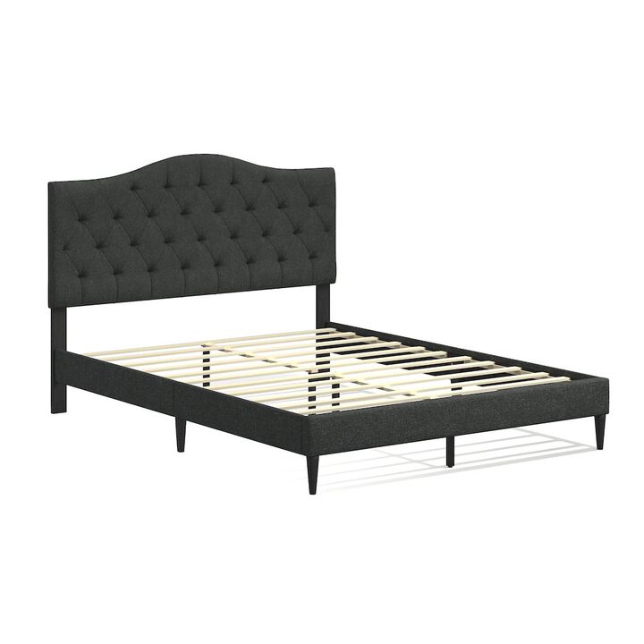 Rize Home Upholstered Complete Bed Queen Gray