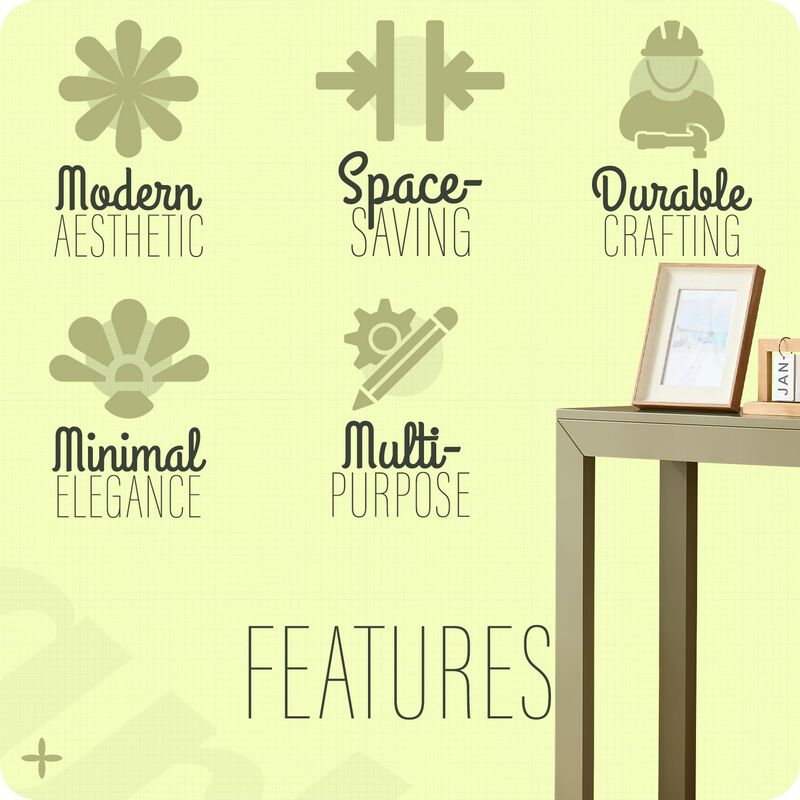 Kings Brand Furniture Russel Long Console Table - Minimalist and Slim Entryway Table for Decorative Displays, Sofa Table