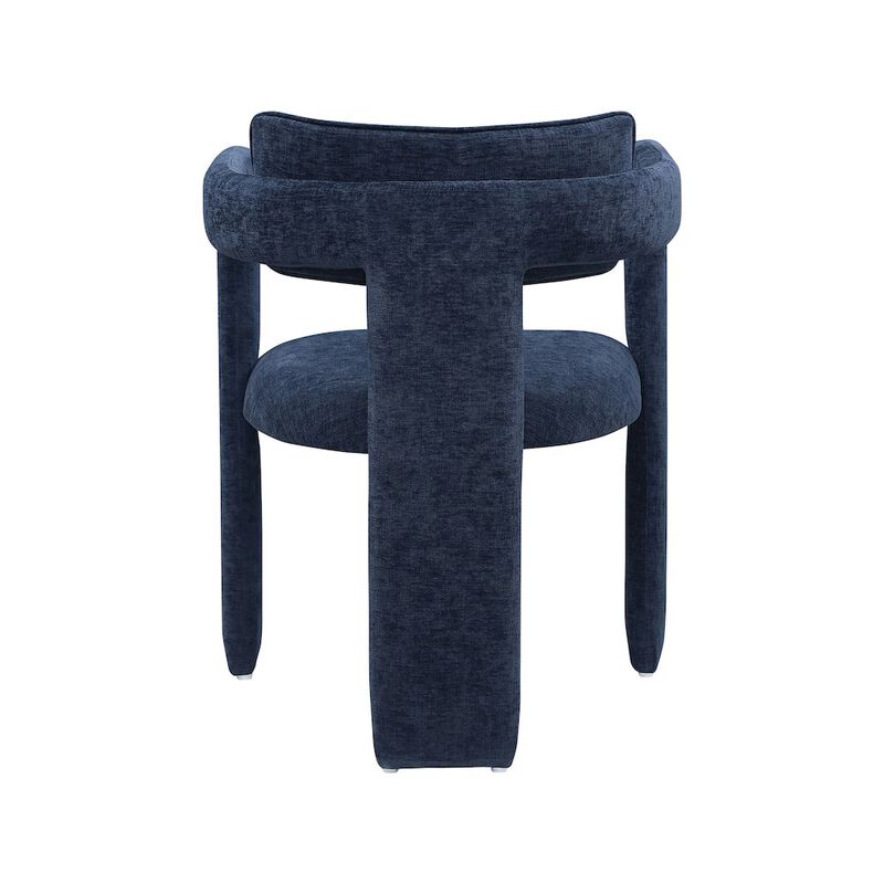 Meridian Furniture Brenda Navy Chenille Fabric Dining Chair, Set of 2