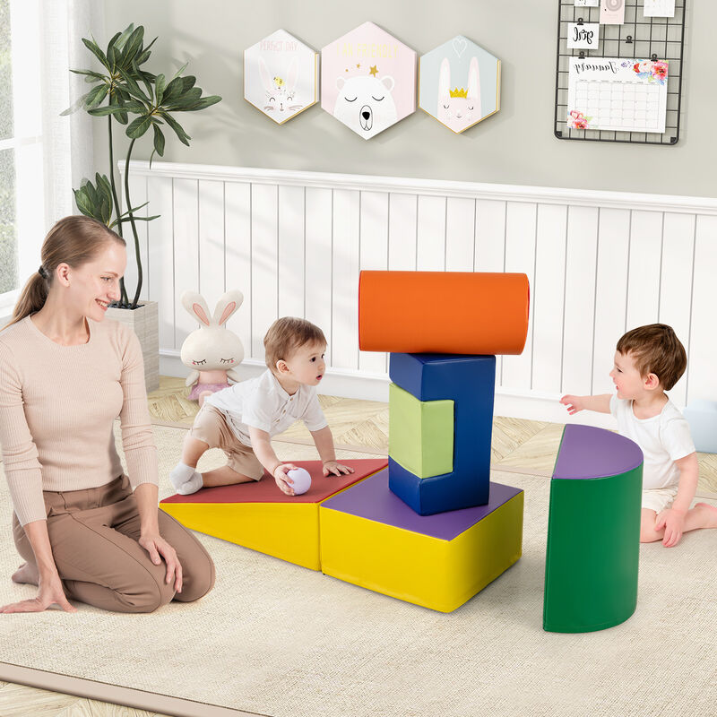 6-Piece Modular Foam Climbing Play Blocks for Toddlers &ndash; Indoor Activity Set