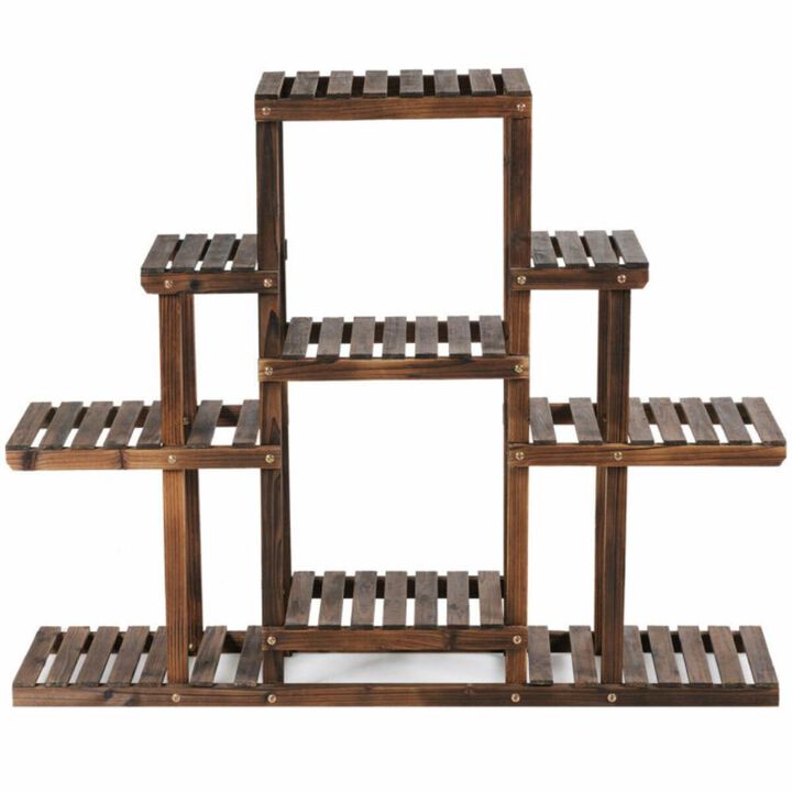 Hivvago 6-Tier Flower Wood Stand Plant Display Rack Storage Shelf