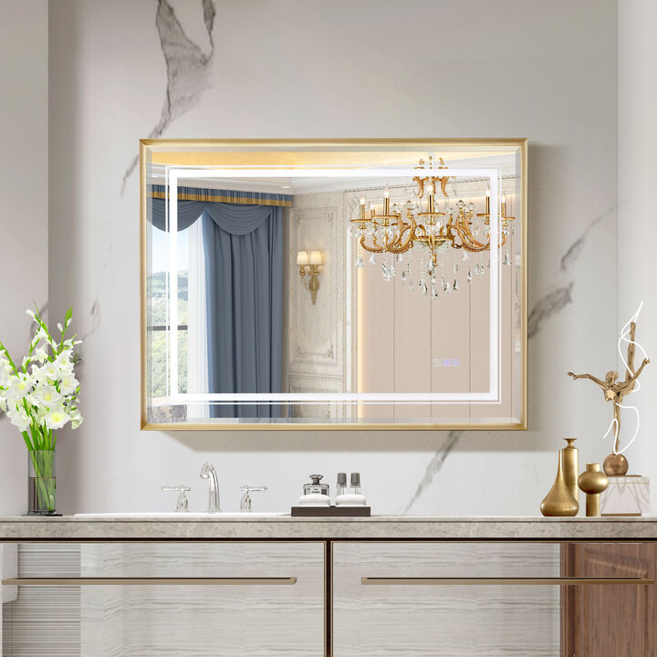 ELEMENT ACE 40x30 Inch LED Bathroom Mirror with Dimmable Lighting and Anti-Fog Technology
