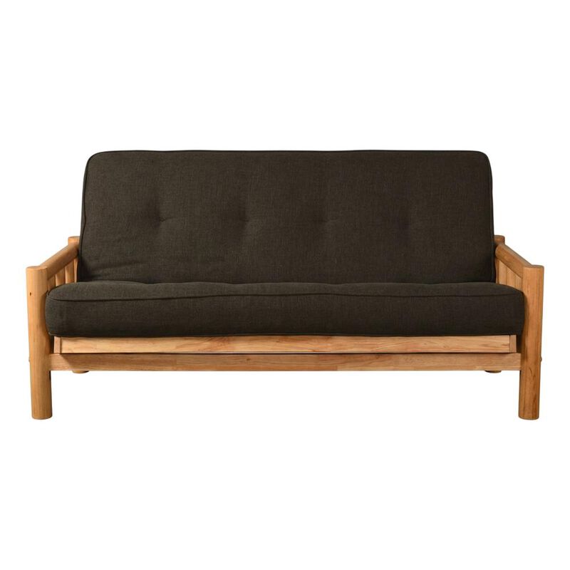 Lodge Frame-Natural Finish-Linen Charcoal Mattress image number 0