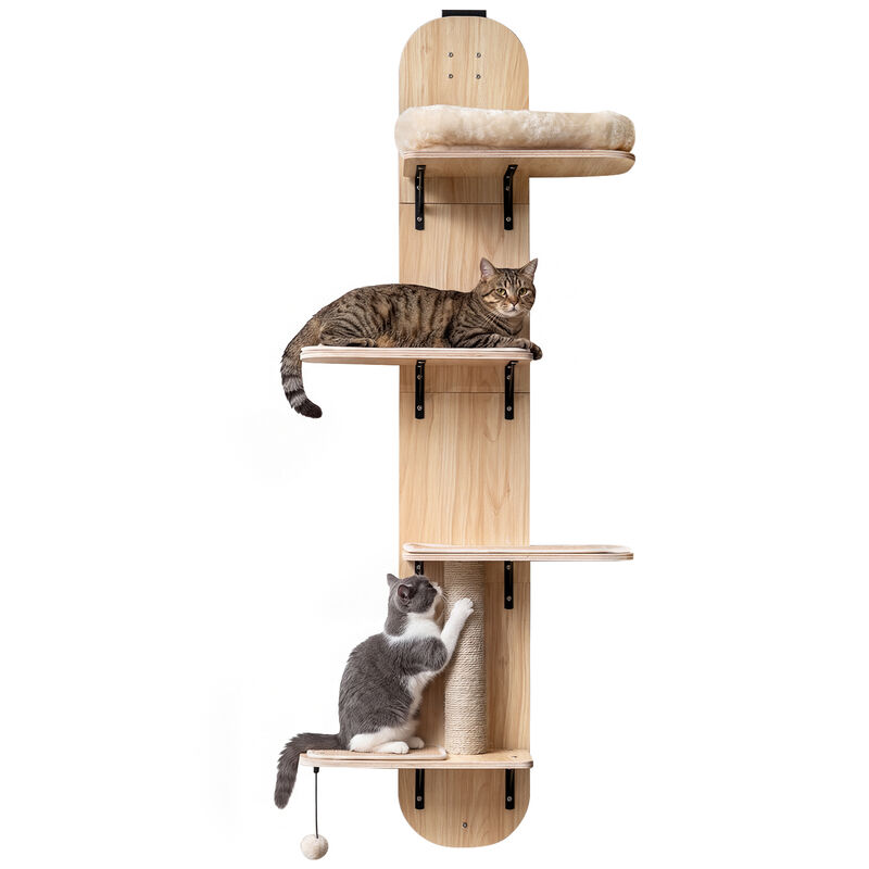 Adjustable Door Hanging Cat Climber 4 Levels with Plush Bed for Cats image number 0