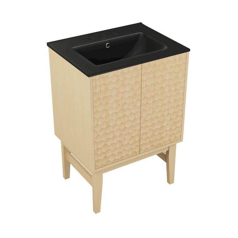 24" Freestanding Bathroom Vanity with 3-Hole Centerset Sink Top image number 5
