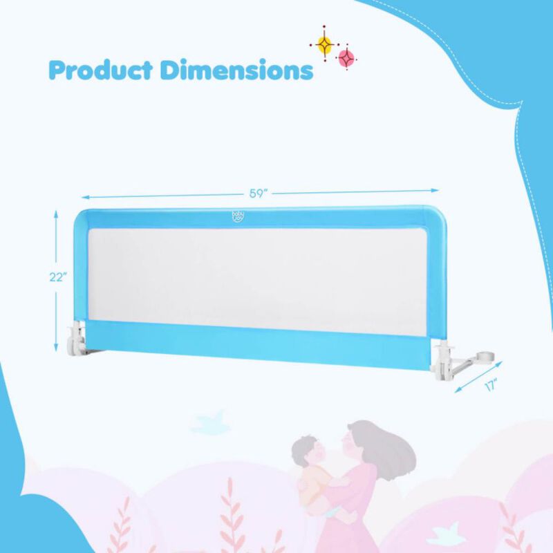 Folding Breathable Baby Bed Rail Guard with Safety Strap for Secure and Comfortable Sleep
