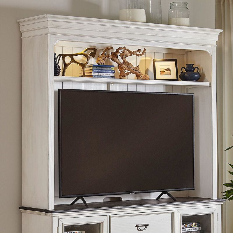 Liberty Furniture Allyson Park Entertainment Center - Wirebrushed White with Charcoal Tops image number 3