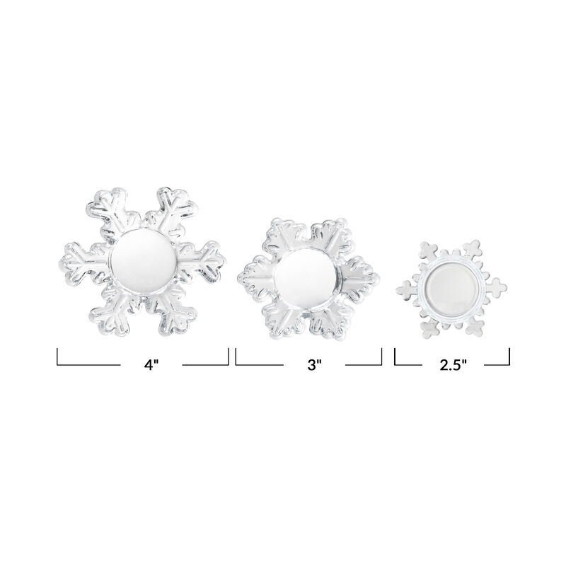 Glass Snowflake Tealight Holders, Set of 3 image number 1
