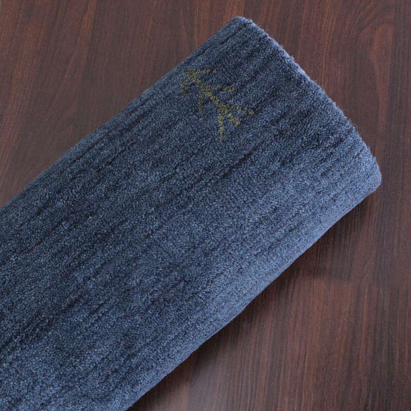 Rugsotic Carpets Hand Knotted Loom Wool 2'6''x10' Runner Area Rug Contemporary Light Blue L00226