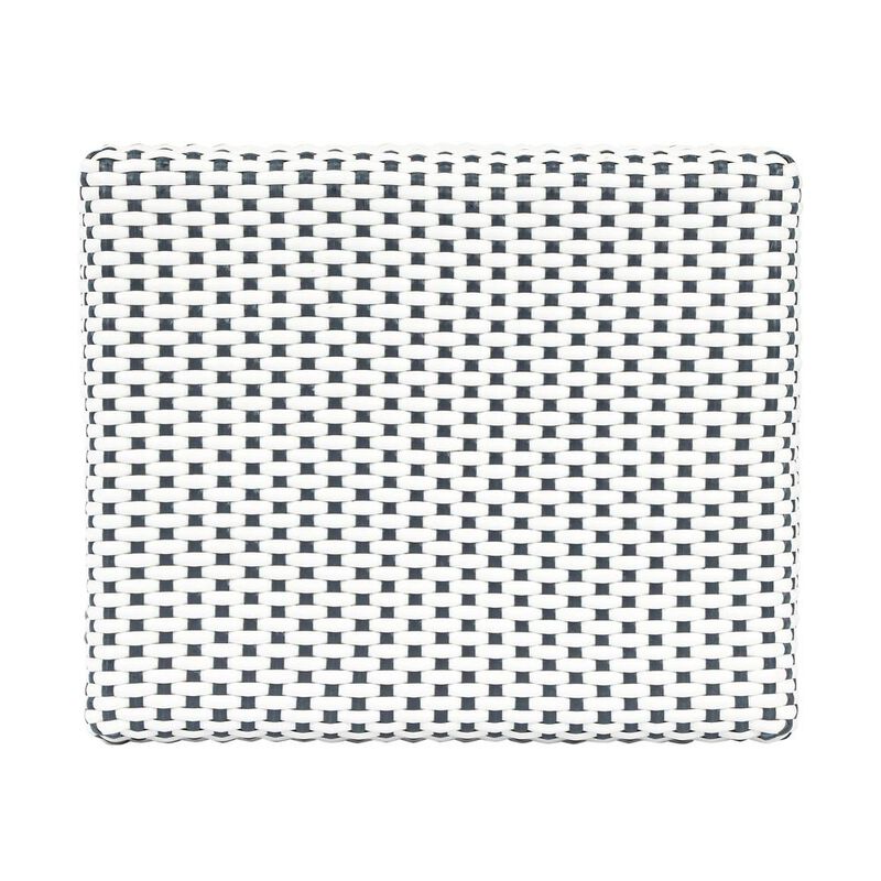 Butler Specialty Robias Rectangular Rattan 24.5 Counter Stool, White and Navy Stripe