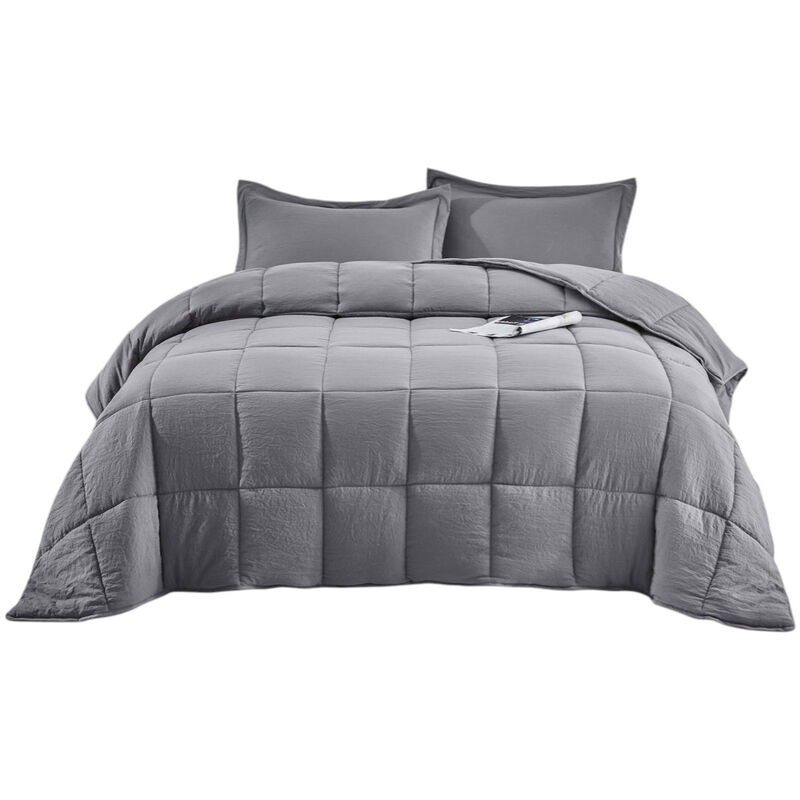 3-Piece Double-Sided Comforter Set &ndash; Microfiber Bedding Ensemble