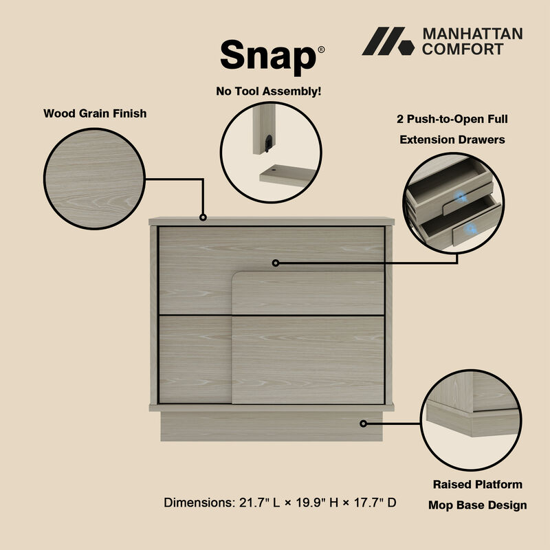 Horizon Gray Nightstands (Set of 2)