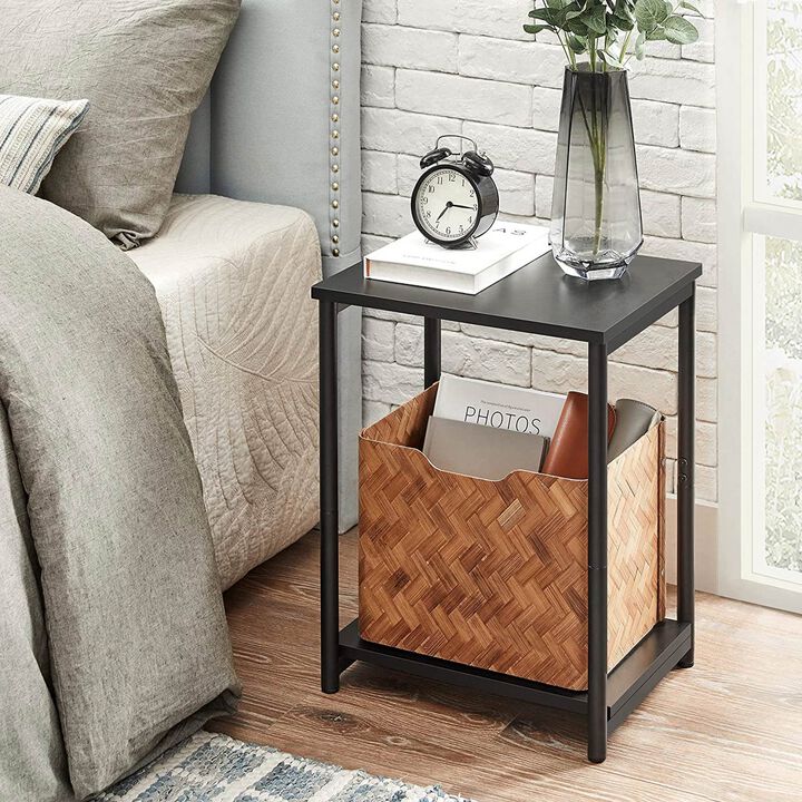 Hivvago Set of 2 Side Table with Storage Shelf