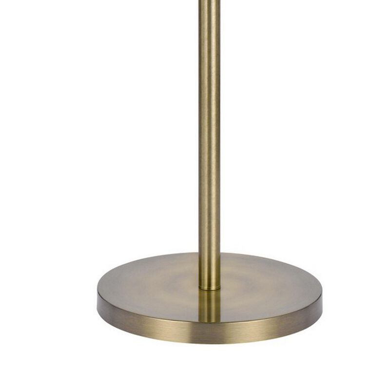 66 Inch Adjustable Arc Floor Lamp, Dome Shade, Dark Bronze, Antique Brass-Benzara