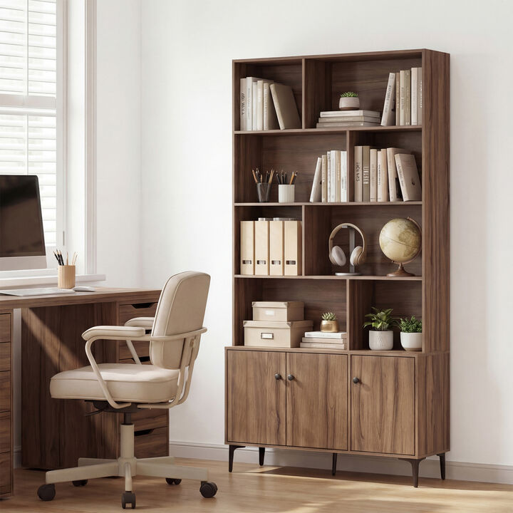 Modern Bookshelf with 3 Doors and 2 Anti-Tip Safety Kits
