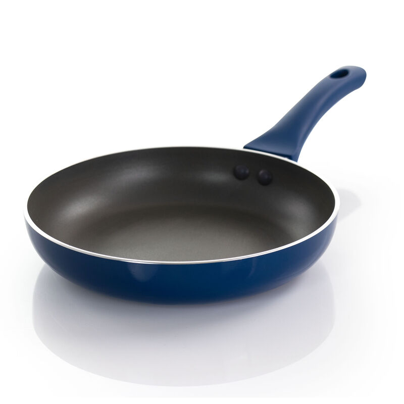 Gibson Home Charmont 9.5 Inch Nonstick Aluminum Frying Pan in Yale Blue