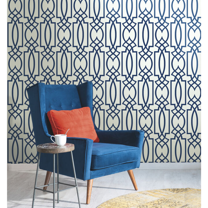 Large Lattice Blue Wallpaper