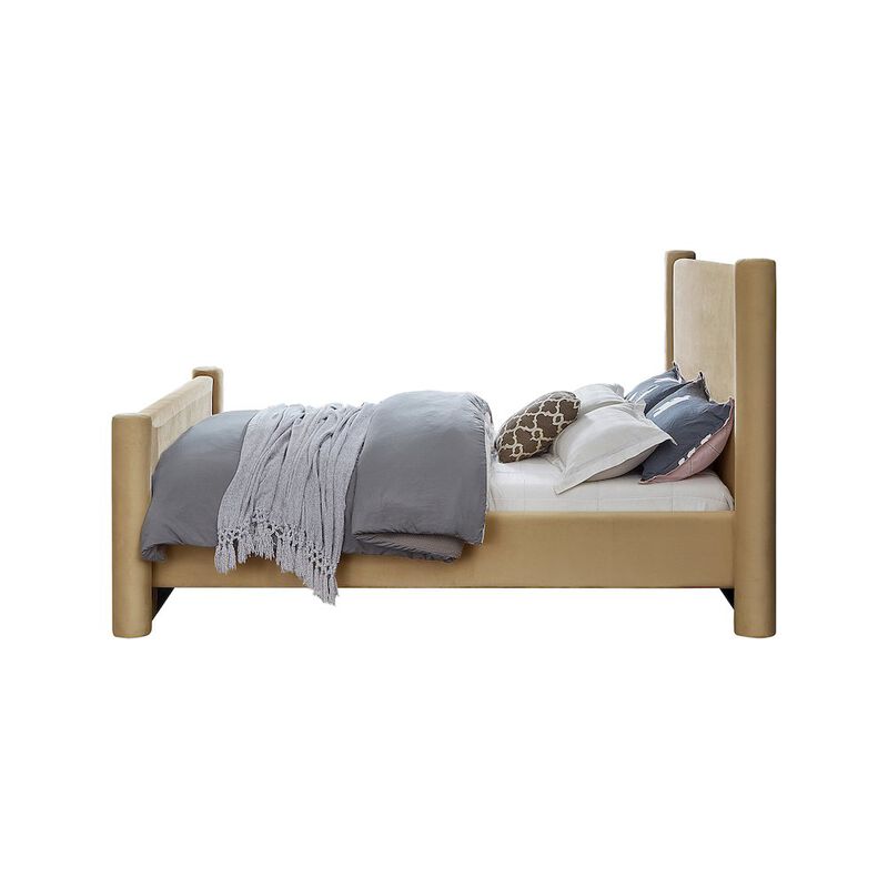 Meridian Furniture Elias Camel Velvet Full Bed
