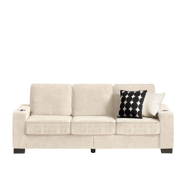Blank 83.86" Corduroy 3 Seat Modern Sofa