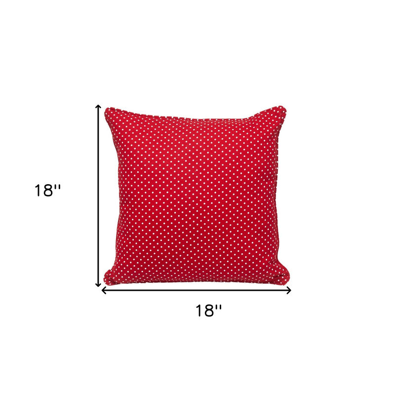 HomeRoots 18" Red and White Cotton Reversible Throw Pillow image number 4