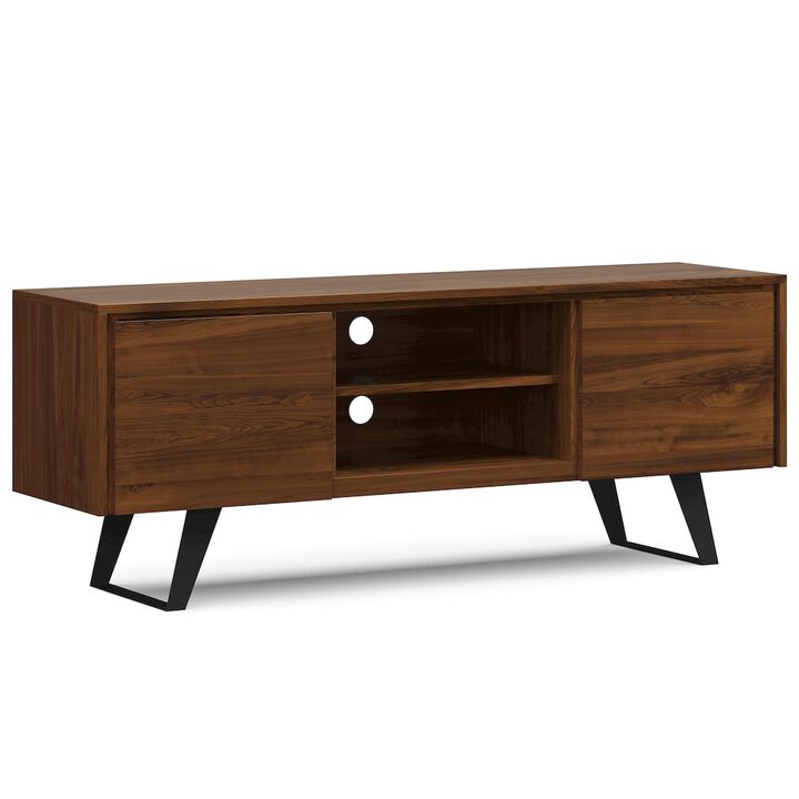 Simpli Home Lowry Tv Media Stand In Walnut
