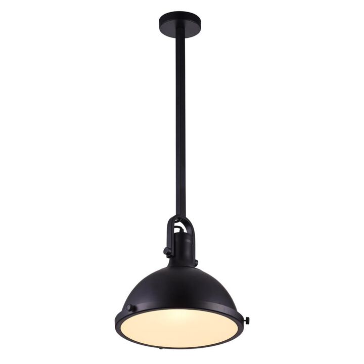 Strum 1 Light Down Pendant With Black Finish