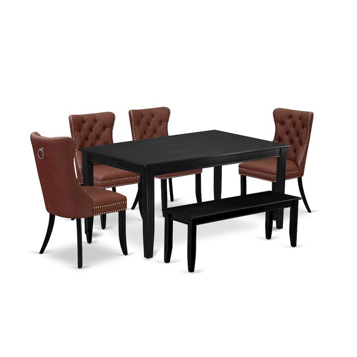 6 Piece Kitchen Table Set Consists of a Rectangle Dining Table