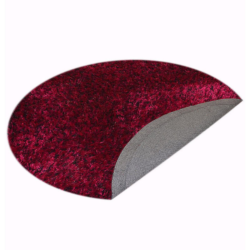 RUGSOTIC CARPETS HAND TUFTED SHAG POLYESTER ECO-FRIENDLY AREA RUGS  - Round, Size, Solid Plain Design, High Pile Thick Handmade Anti Skid Area Rugs for Living Room, Bed Room K00111 image number 4