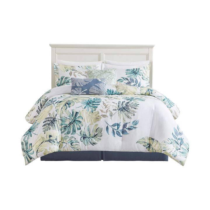 Gracie Mills Cordell Tropical Paradise Cotton 6-Piece Comforter Set