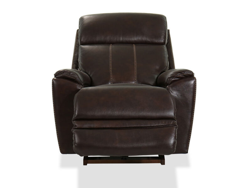 Talladega Chestnut Leather Rocking Recliner