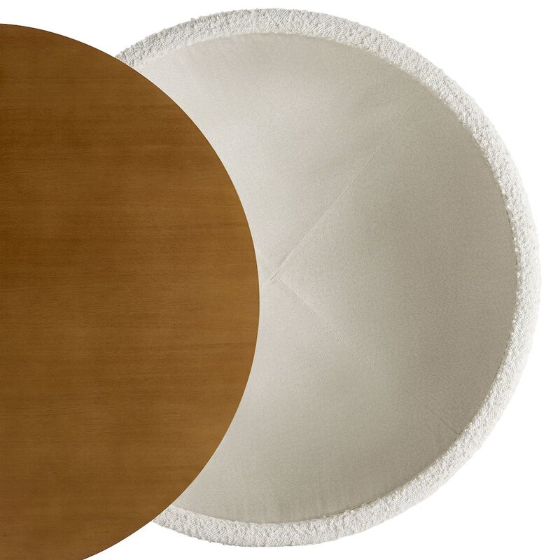 Modway Tridome Round Boucle Upholstered Storage Coffee Table