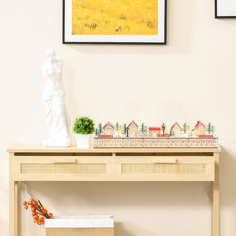 BreeBe Christmas Advent Calendar with 24 Drawers and LED Lights image number 1