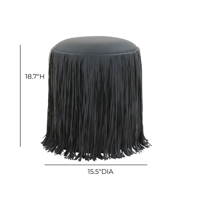 Shag Me Ivory Performance Vegan Leather Ottoman image number 3