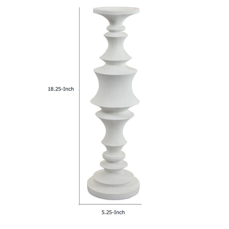 Tabletop D&eacute;cor Candle Holder, Tiered Baluster Style, White Resin, 18 Inch image number 7