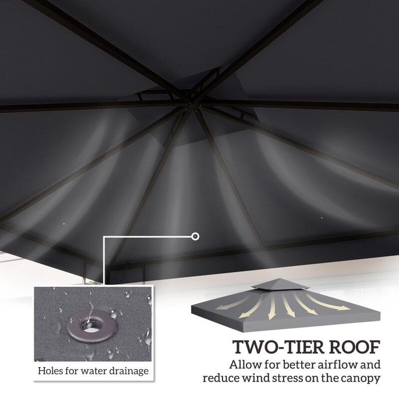 Hivvago 9.84' x 9.84' Gazebo Replacement Canopy Top Only image number 3