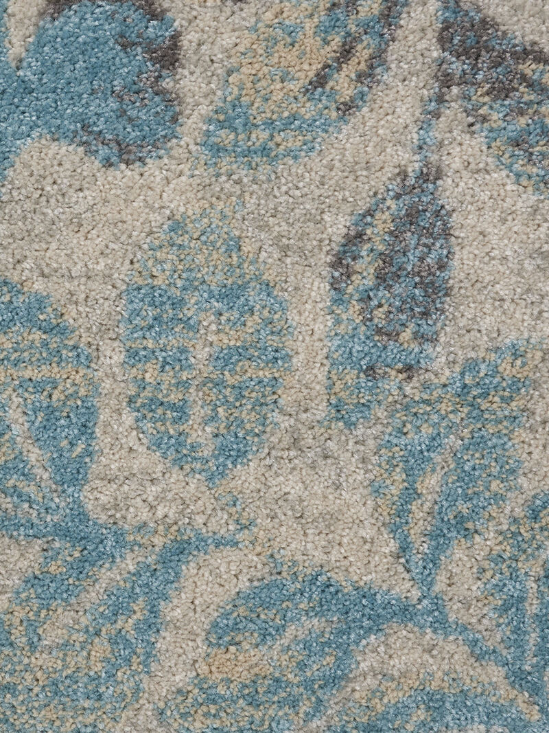 Tranquil TRA03 Ivory/Turquoise 2'3" x 7'3" Rug image number 4