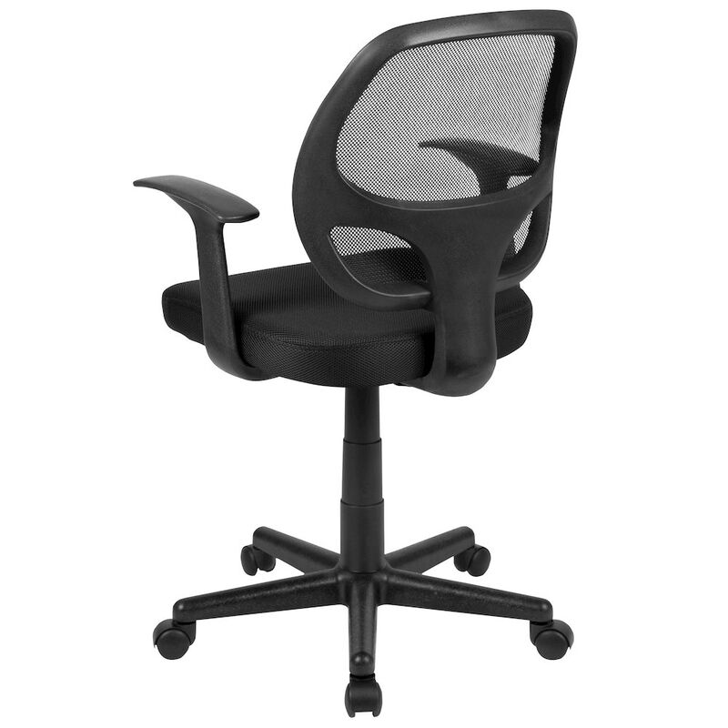 Flash Furniture Fundamentals Mid-Back Black Mesh Swivel Ergonomic Task Office Chair with Arms image number 4