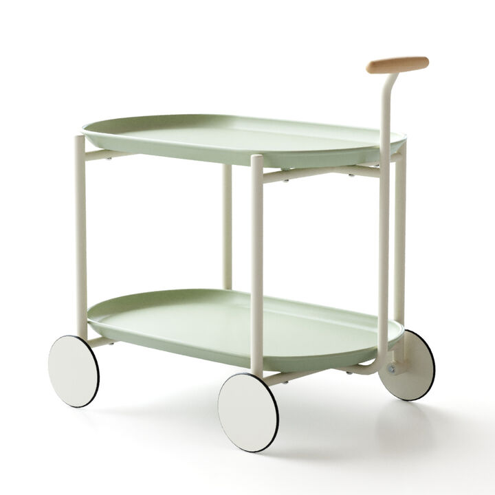 ELEMENT ACE Nordic Mobile Storage Cart Double Layer Kitchen Living Room Sofa Side Table Organizer Shelf Trolley