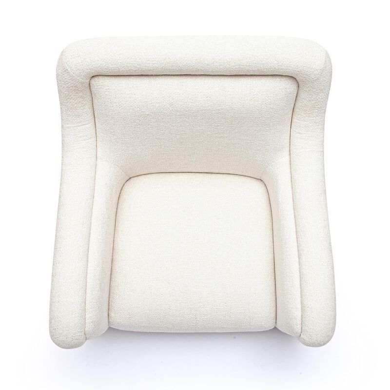 Tov Furniture Charli Cream Basketweave Chenille Swivel Chair image number 3